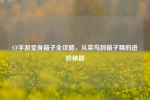 CF手游变身箱子全攻略，从菜鸟到箱子精的进阶秘籍