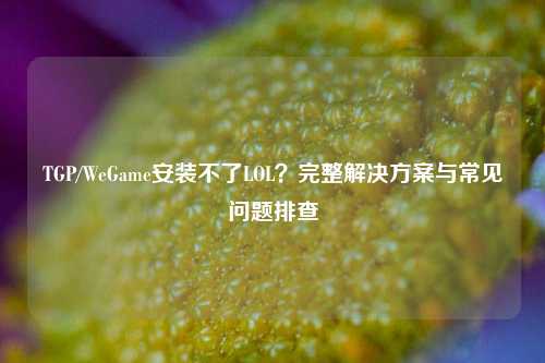 TGP/WeGame安装不了LOL？完整解决方案与常见问题排查