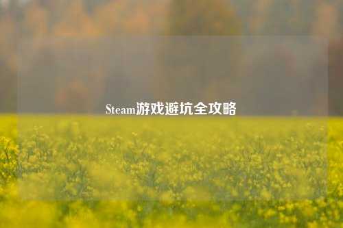 Steam游戏避坑全攻略