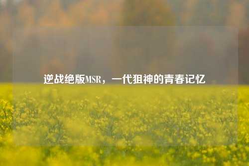 逆战绝版MSR，一代狙神的青春记忆
