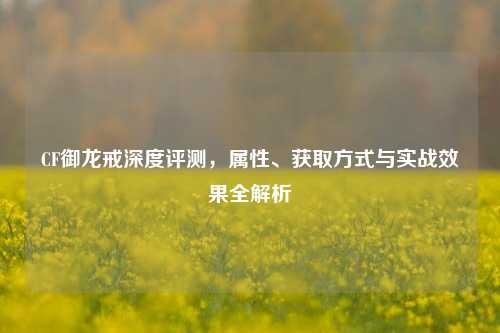 CF御龙戒深度评测，属性、获取方式与实战效果全解析