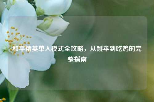 和平精英单人模式全攻略，从跳伞到吃鸡的完整指南
