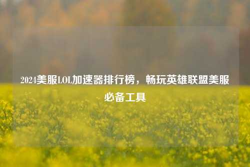 2024美服LOL加速器排行榜，畅玩英雄联盟美服必备工具