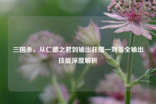 三国杀，从仁德之君到输出狂魔—刘备全输出技能深度解析
