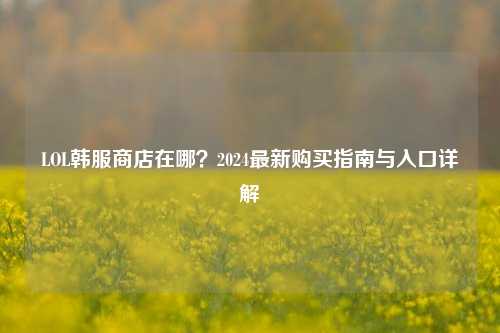 LOL韩服商店在哪？2024最新购买指南与入口详解
