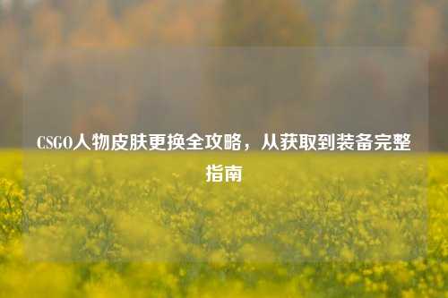 CSGO人物皮肤更换全攻略，从获取到装备完整指南