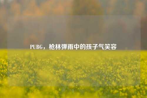 PUBG，枪林弹雨中的孩子气笑容