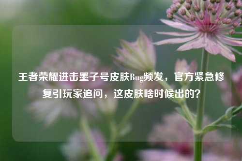 王者荣耀进击墨子号皮肤Bug频发，官方紧急修复引玩家追问，这皮肤啥时候出的？