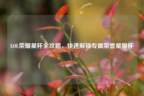 LOL荣耀星杯全攻略，快速解锁专属荣誉星耀杯