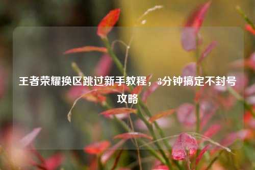 王者荣耀换区跳过新手教程，3分钟搞定不封号攻略