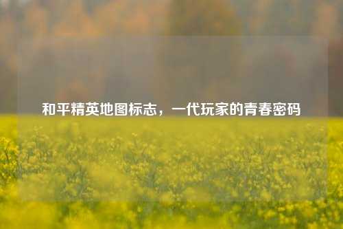 和平精英地图标志，一代玩家的青春密码