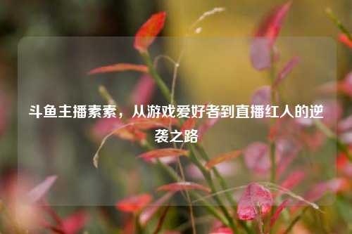 斗鱼主播素素，从游戏爱好者到直播红人的逆袭之路
