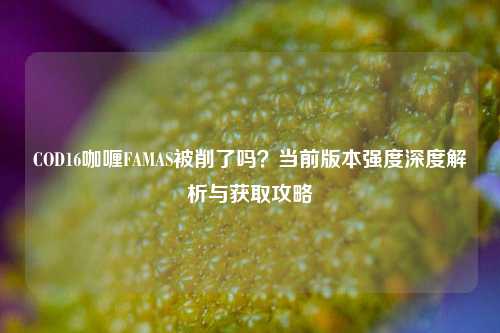 COD16咖喱FAMAS被削了吗？当前版本强度深度解析与获取攻略