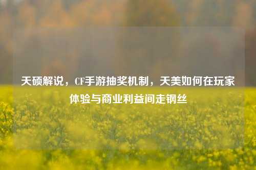 天硕解说，CF手游抽奖机制，天美如何在玩家体验与商业利益间走钢丝