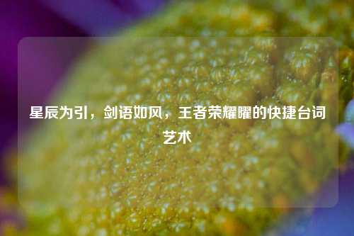 星辰为引，剑语如风，王者荣耀曜的快捷台词艺术