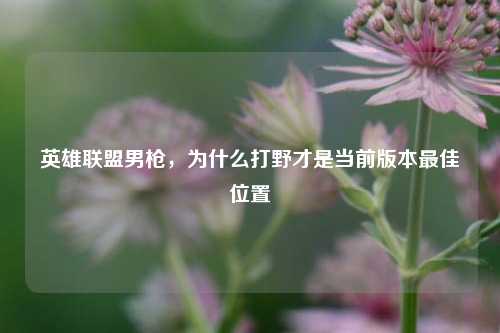 英雄联盟男枪，为什么打野才是当前版本最佳位置