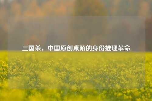 三国杀，中国原创桌游的身份推理革命