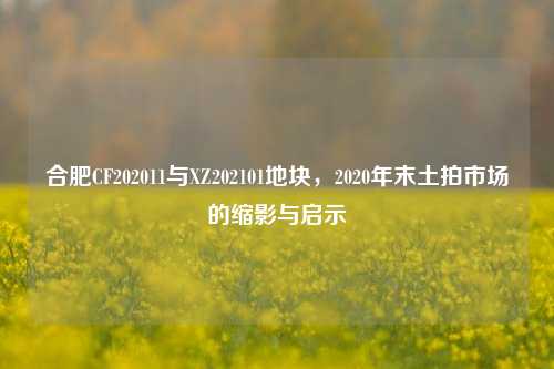 合肥CF202011与XZ202101地块，2020年末土拍市场的缩影与启示