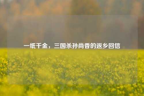 一纸千金，三国杀孙尚香的返乡回信