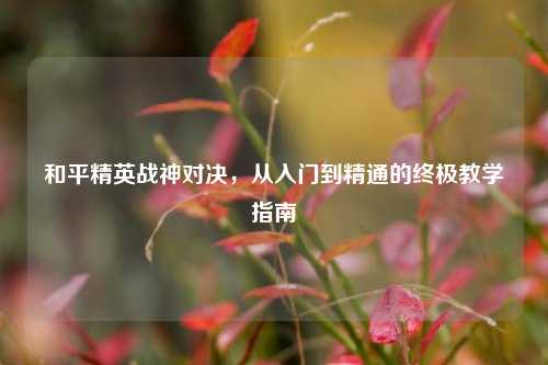 和平精英战神对决，从入门到精通的终极教学指南