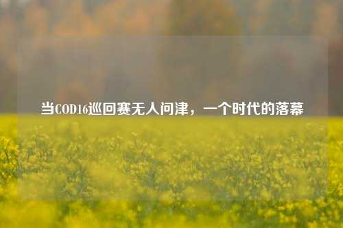 当COD16巡回赛无人问津，一个时代的落幕