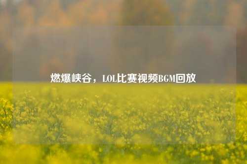 燃爆峡谷，LOL比赛视频BGM回放