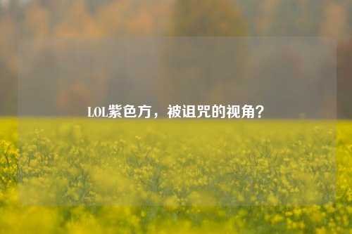 LOL紫色方，被诅咒的视角？