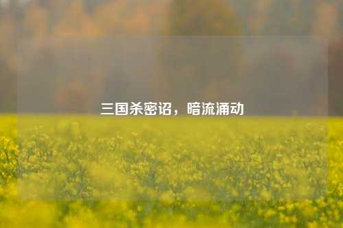 三国杀密诏，暗流涌动