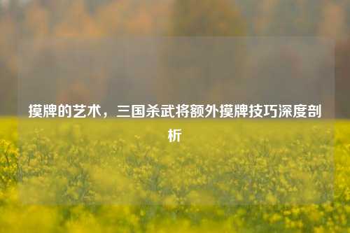 摸牌的艺术，三国杀武将额外摸牌技巧深度剖析