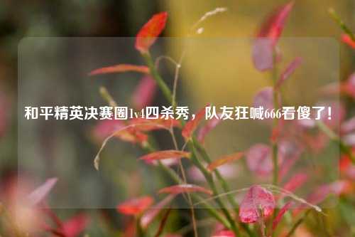 和平精英决赛圈1v4四杀秀，队友狂喊666看傻了！
