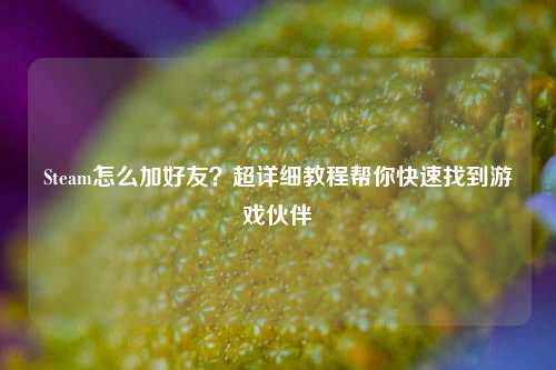 Steam怎么加好友？超详细教程帮你快速找到游戏伙伴