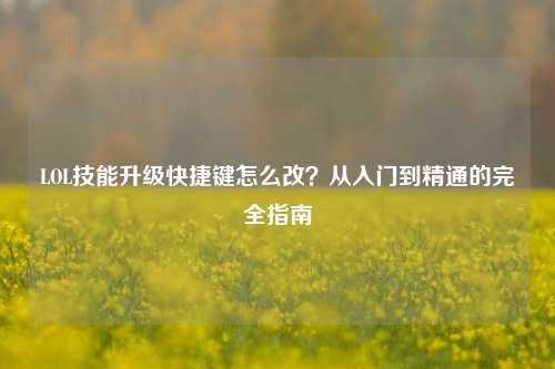 LOL技能升级快捷键怎么改？从入门到精通的完全指南