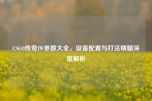 CSGO传奇JW参数大全，设备配置与打法精髓深度解析