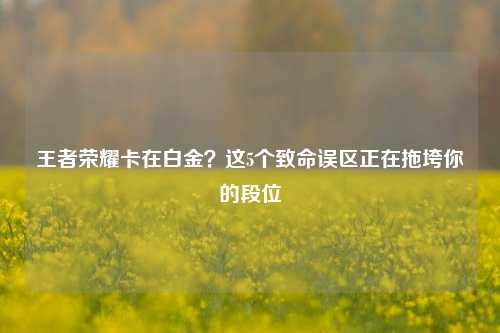 王者荣耀卡在白金？这5个致命误区正在拖垮你的段位