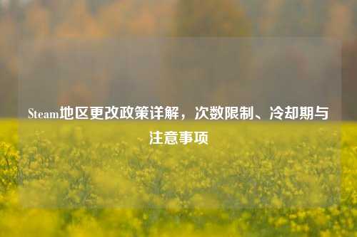 Steam地区更改政策详解，次数限制、冷却期与注意事项