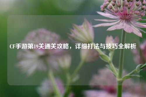CF手游第19关通关攻略，详细打法与技巧全解析