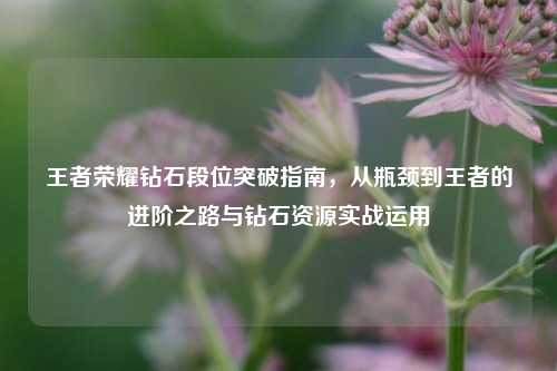 王者荣耀钻石段位突破指南，从瓶颈到王者的进阶之路与钻石资源实战运用