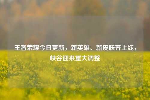 王者荣耀今日更新，新英雄、新皮肤齐上线，峡谷迎来重大调整