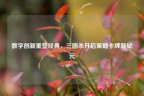 数字创新重塑经典，三国杀开启策略卡牌新纪元