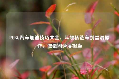 PUBG汽车加速技巧大全，从硬核选车到丝滑操作，做毒圈速度担当