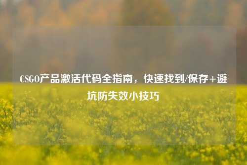 CSGO产品激活代码全指南，快速找到/保存+避坑防失效小技巧