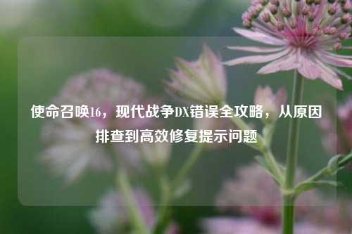 使命召唤16，现代战争DX错误全攻略，从原因排查到高效修复提示问题