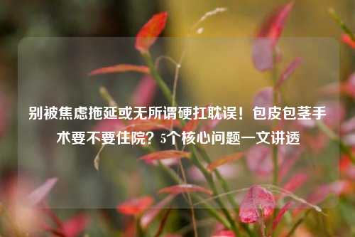 别被焦虑拖延或无所谓硬扛耽误！包皮包茎手术要不要住院？5个核心问题一文讲透