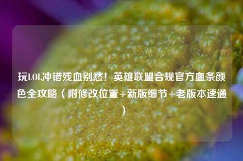 玩LOL冲错残血别愁！英雄联盟合规官方血条颜色全攻略（附修改位置+新版细节+老版本速通）