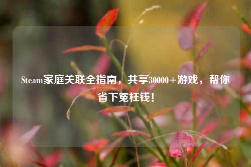 Steam家庭关联全指南，共享30000+游戏，帮你省下冤枉钱！
