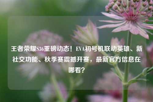 王者荣耀S36重磅动态！EVA初号机联动英雄、新社交功能、秋季赛震撼开赛，最新官方信息在哪看？