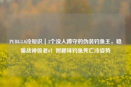 PUBG3.0冷知识｜3个没人蹲守的伪装钓鱼王，稳骗战神级老6！附趣味钓鱼死亡冷姿势