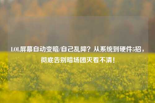 LOL屏幕自动变暗/自己乱降？从系统到硬件5招，彻底告别暗场团灭看不清！