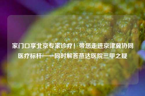 家门口享北京专家诊疗！带您走进京津冀协同医疗标杆——同时解答燕达医院三甲之疑