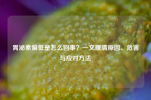 胃泌素偏低是怎么回事？一文理清原因、危害与应对方法